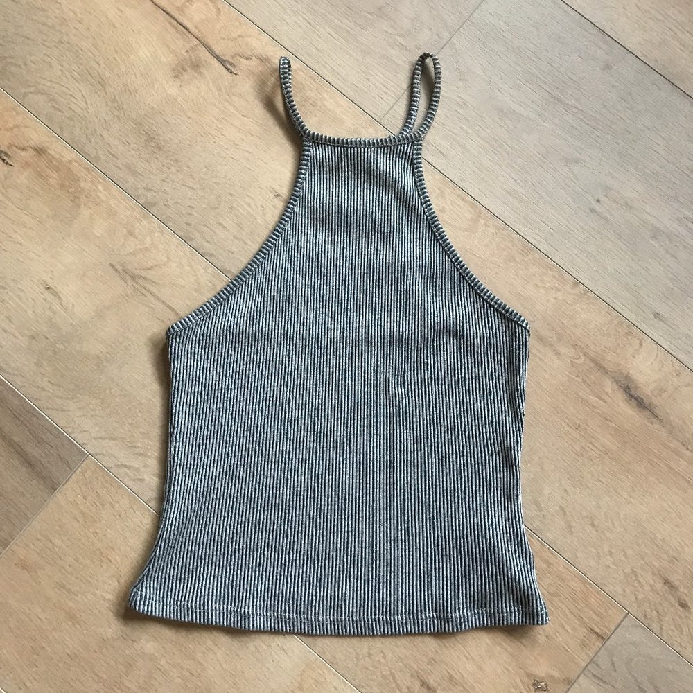 Out from Under Gray Ribbed Halter Crop